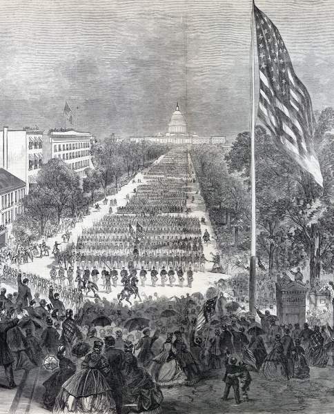 The Grand Review, Pennsylvania Avenue, Washington D.C., May 23-24, 1865, artist's impression, detail