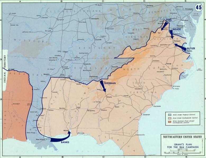 Grant's Strategy for 1864, campaign map, zoomable image