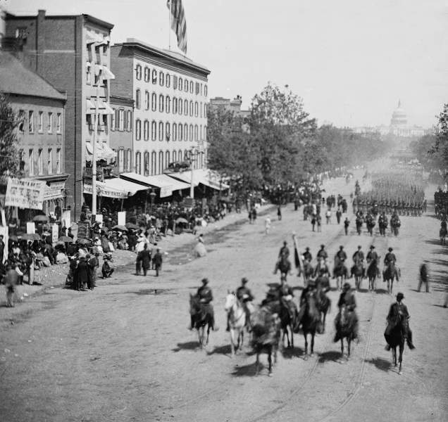 Second Corps marching in the Grand Review of the Army, Pennsylvania Avenue, Washington DC, May 23, 1865, zoomable image