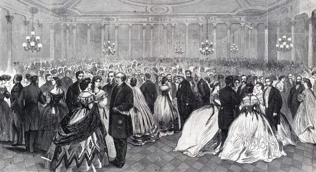 Grant Reception, Fifth Avenue Hotel, New York City, November 20, 1865, artist's impression, zoomable image
