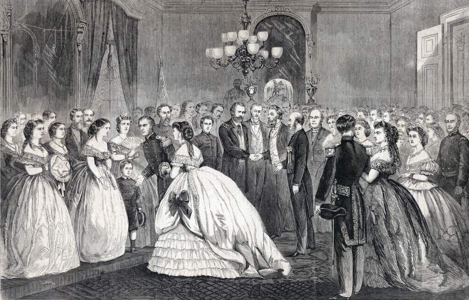 General U.S. Grant's Reception, Fifth Avenue Hotel, New York City, November 20, 1865, artist's impression, zoomable image