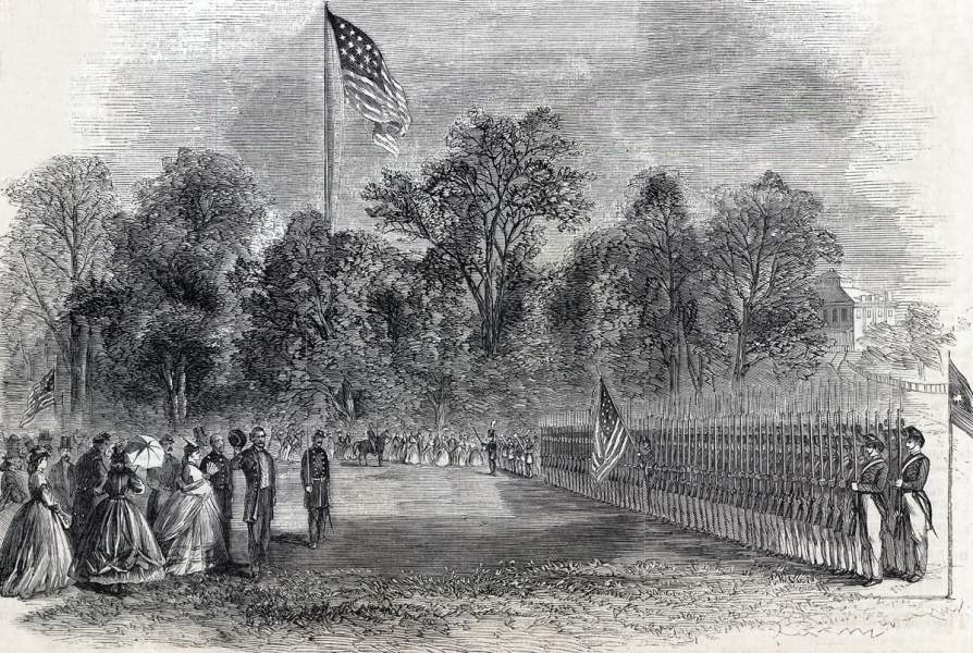 General U.S. Grant reviewing the cadets at West Point, New York, June 8, 1865, artist's impression