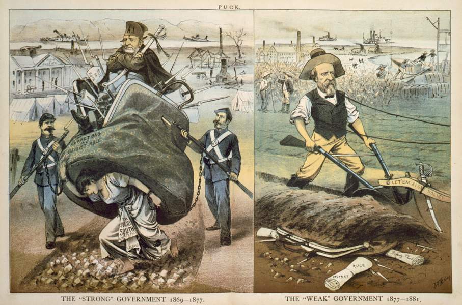 "Strong" and "Weak" Government, political cartoon, 1880 | House Divided