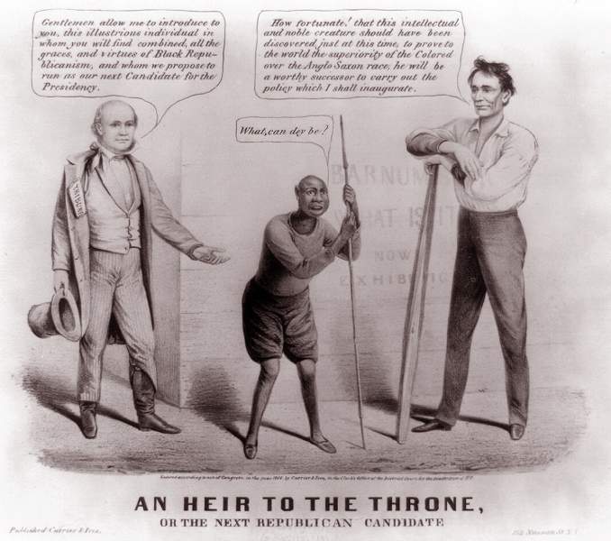 "An Heir to the Throne," cartoon, 1860, zoomable image