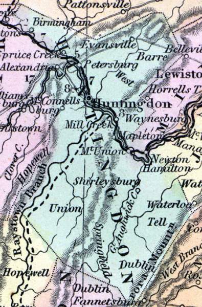 Huntingdon County, Pennsylvania, 1857