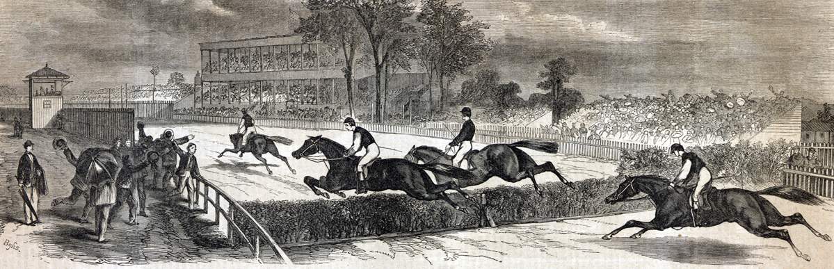 Horseracing, Passaic County Agricultural Society Fair, Paterson, New Jersey, June 7, 1866, artist's impression