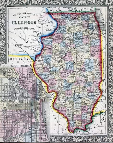 Illinois, 1861, zoomable map