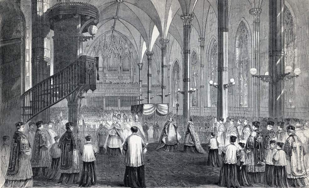 Installation of Archbishop John McCloskey, New York City, August 27, 1864, artist's impression, zoomable image