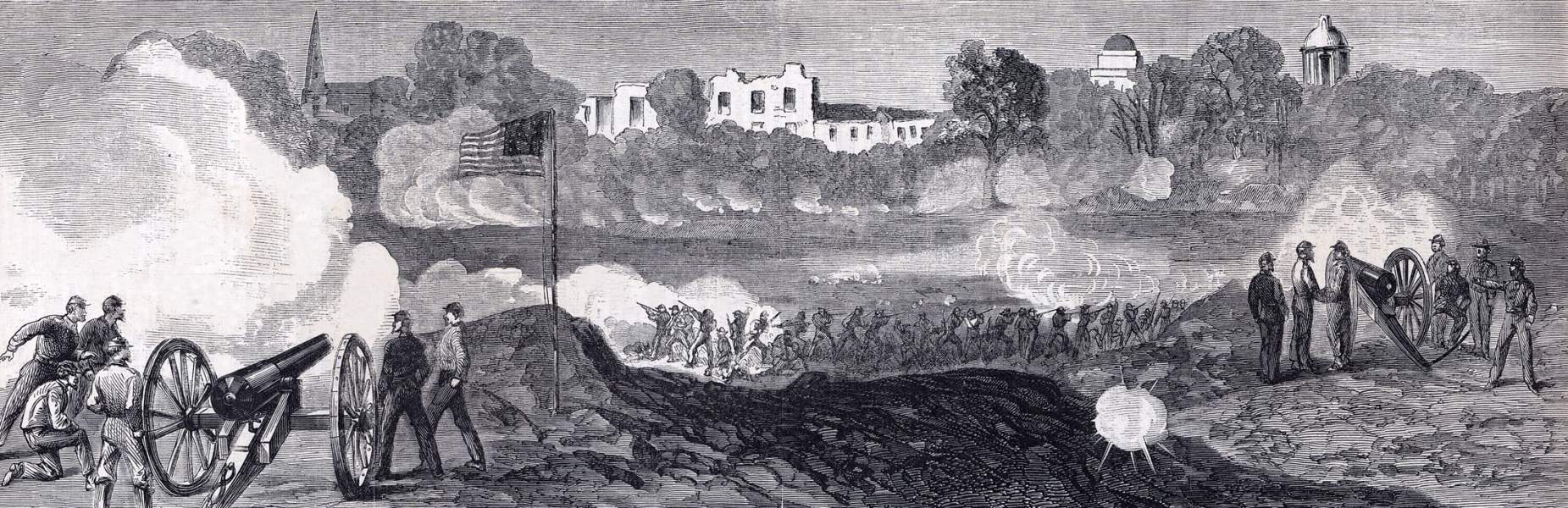Union forces moving on Jackson, Mississippi, July 1863, artist's impression, zoomable image