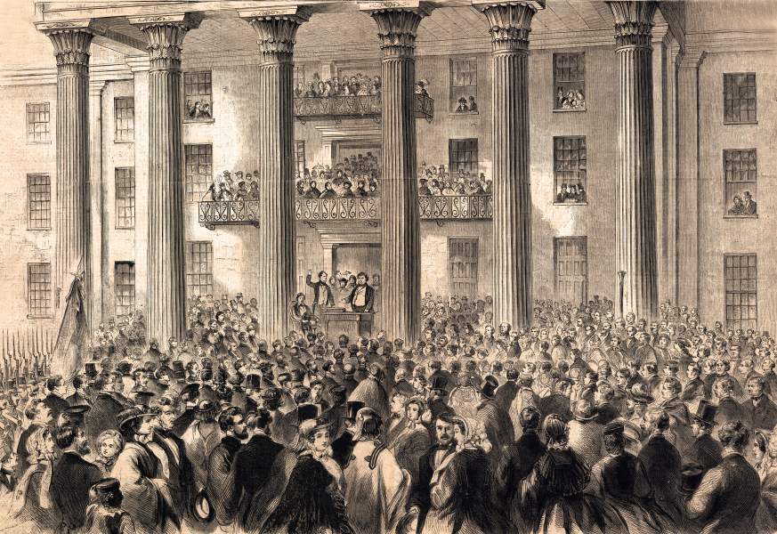 C.S.A. President Davis' inauguration, Montgomery, Alabama, February 18,1861, artist's impression, zoomable image