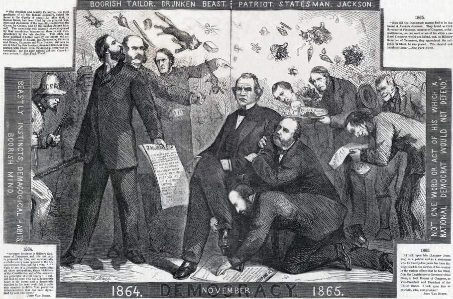"Democracy 1864-1865," Harper's Weekly Magazine, November 11, 1865, zoomable image