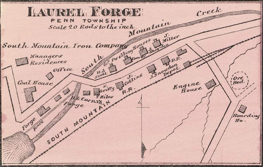 Laurel Forge, Pennsylvania, 1872, map