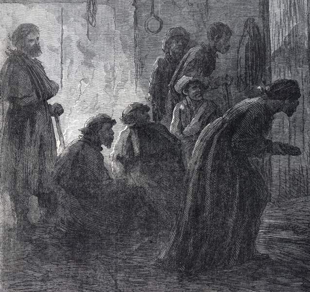 "Escaping Union Officers Succored by Slaves," February, 1864, artist's impression, further detail
