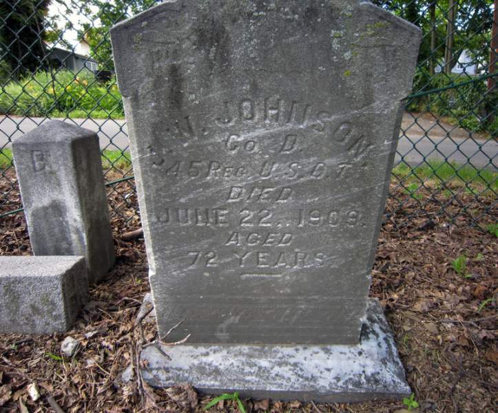 Grave of John W. Johnson, 45th USCT, Lincoln Cemetery, Penbrook, Pennsylvania, June 2010