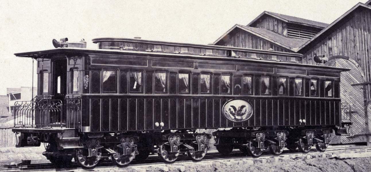 President Lincoln's Presidential Railroad Car, Alexandria, Virginia, January 1865, zoomable image