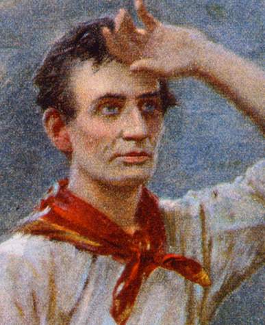 Abraham Lincoln, artist's impression, circa 1909, detail