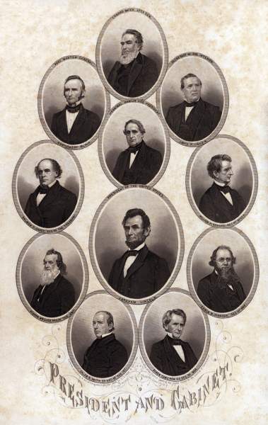 Lincoln Cabinet, composite, circa 1864