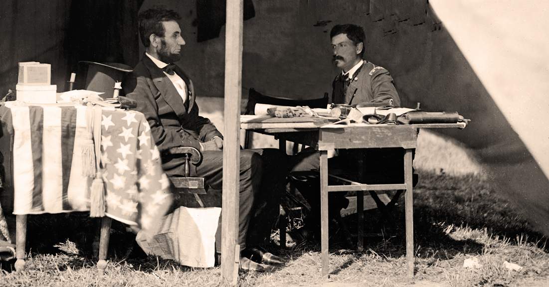 Abraham Lincoln and General George McClellan, Antietam, Maryland, October 3, 1862