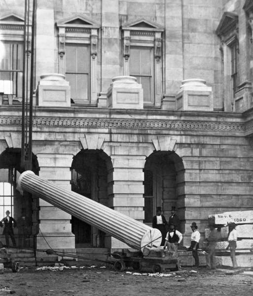"Lincoln Column," raised in honor of the Presidential Election of 1860, construction of the United States Capitol, November 1860