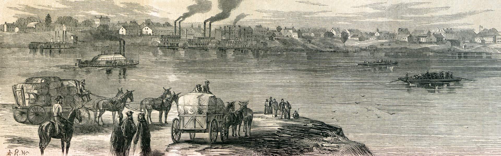 Little Rock, Arkansas, May 1866, artist's impression, zoomable image