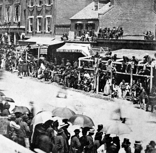 Crowds awaiting President Lincoln's funeral procession, Washington D.C., April 19, 1865, zoomable image, detail