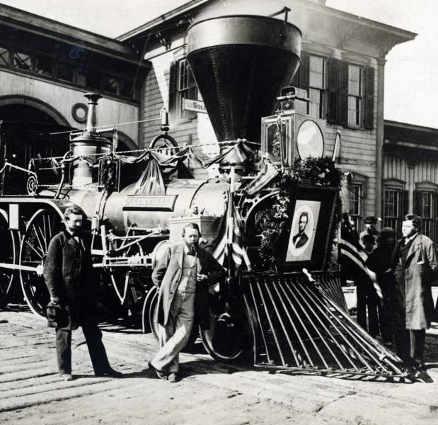 Locomotive "Nashville," Cleveland, Columbus, and Cincinatti Railroad, Lincoln's Funeral Train, detail