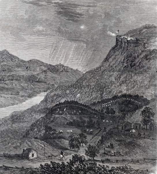Lookout Mountain, November 1863, artist's impression, zoomable image