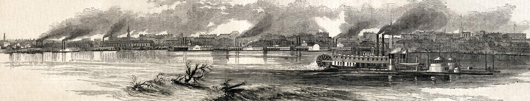 Louisville, Kentucky, May 1866, artist's impression, zoomable image