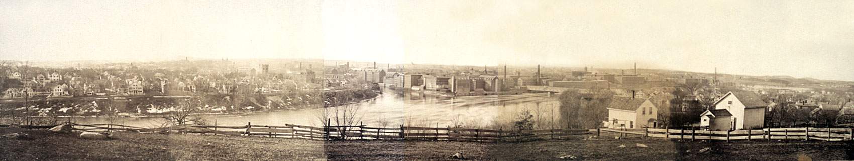 Lowell, Massachusetts, from the northeast, circa 1874, panoramic photograph, zoomable image