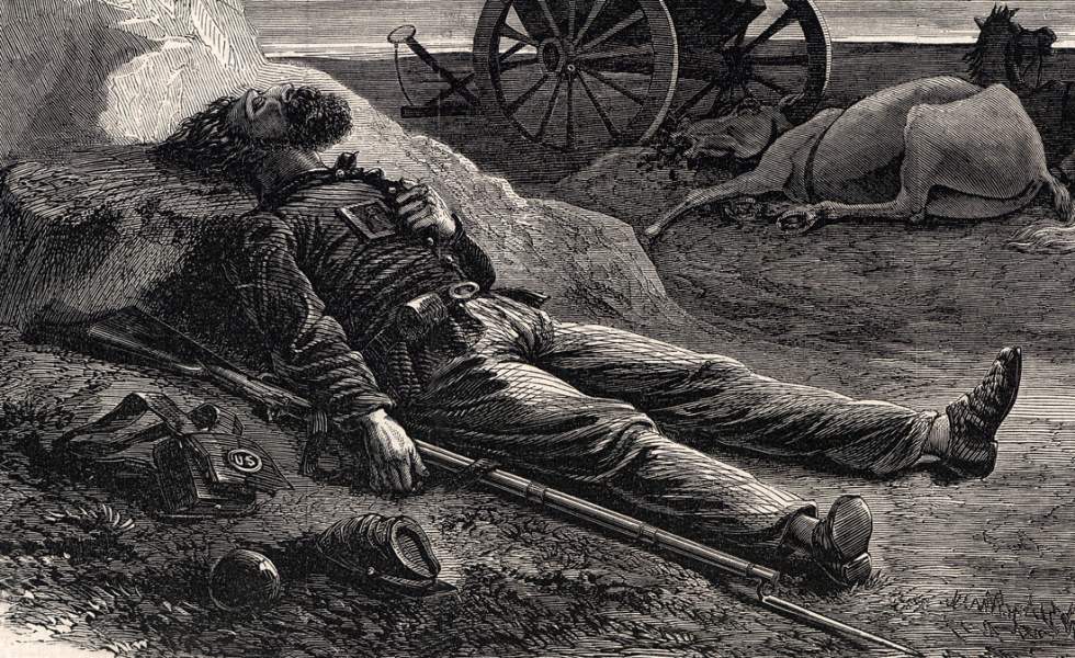 "The Last Thoughts of a Dying Father," Gettysburg 1863, artist's impression, detail