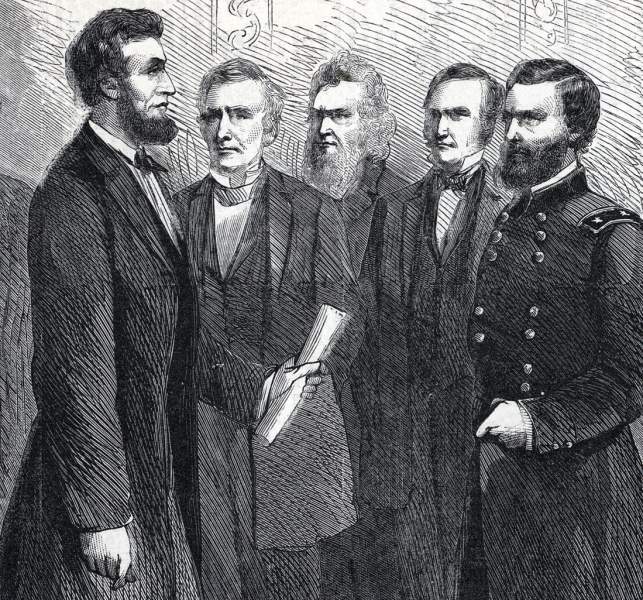 Ulysses Grant receives his commission as Lieutenant-General from President Lincoln, March 9, 1864, artist's impression, detail