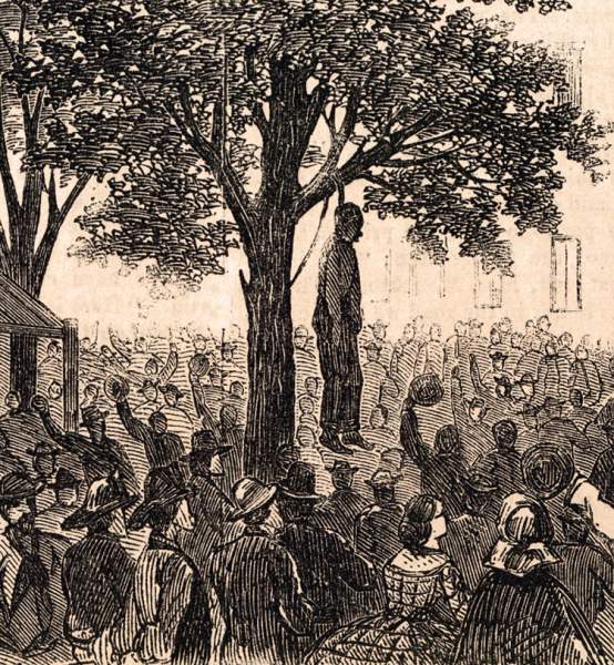 Draft mob violence against African-Americans, New York City, July 15, 1863, artist's impression, detail
