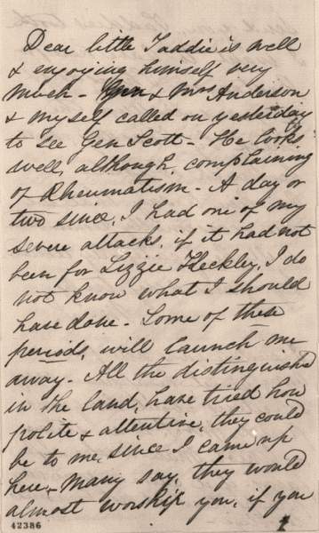 Mary Todd Lincoln to Abraham Lincoln, November 2, 1862 (page 2)