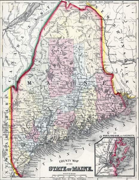Maine, 1860, zoomable map