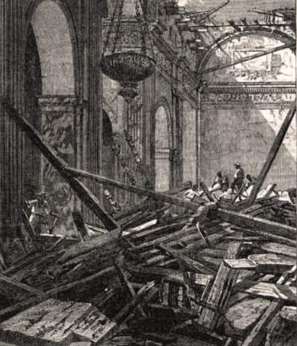 Manila Cathedral, Philippines, following the July 3, 1863 earthquake, artist's impression
