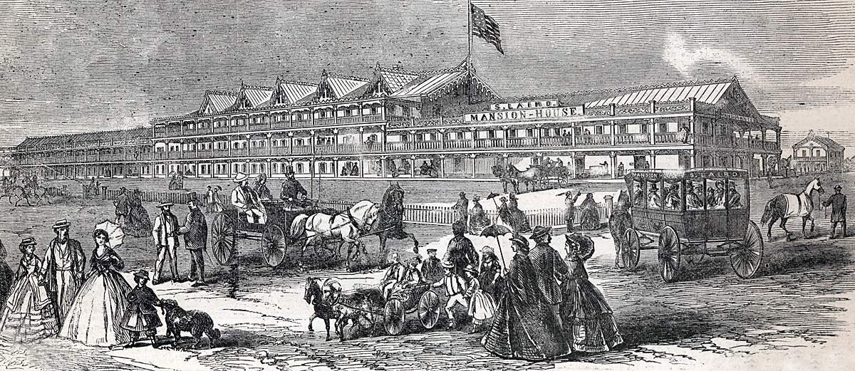 The Mansion House, Long Branch, New Jersey, July 1865, artist's impression
