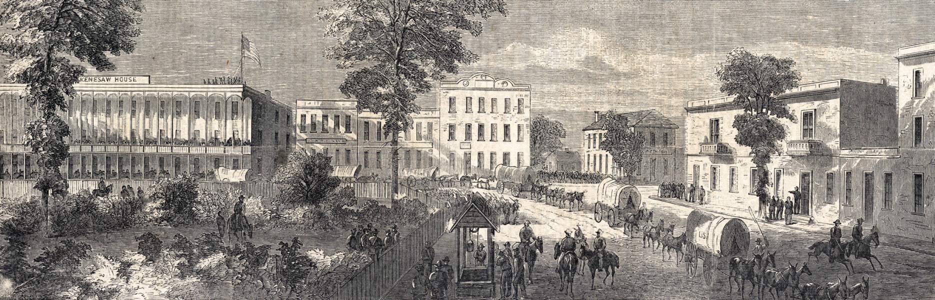 Public Square, Marietta, Georgia, July 1864, artist's impression, zoomable image