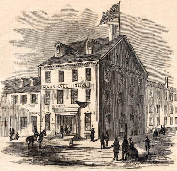 Marshall House, Alexandria, Virginia, June 1861, artist's impression