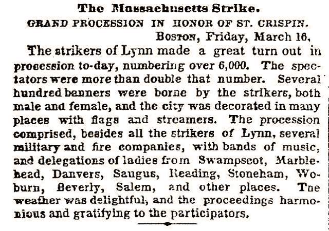 "The Massachusetts Strike," New York Times, March 17, 1860