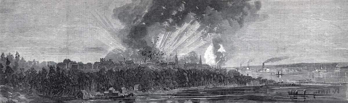 Ordnance Magazine Explosion, Mobile, Alabama, May 25, 1865, artist's impression