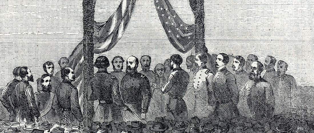 Sword Presentation to General George Meade from the Pennsylvania Reserves, August 28, 1863, artist's impression, further detail