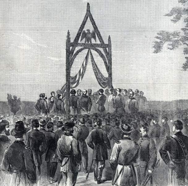 Sword Presentation to General George Meade from the Pennsylvania Reserves, August 28, 1863, artist's impression, detail