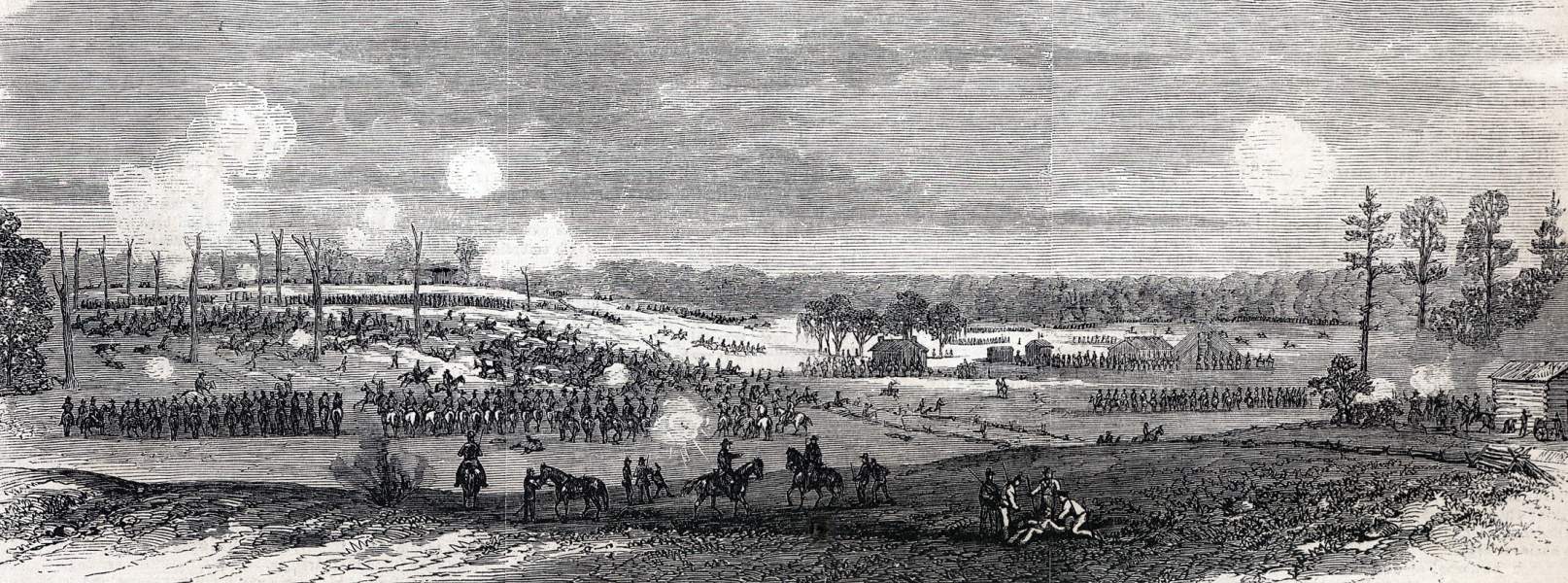 Battle of Mansfield, Louisiana, April 8, 1864, artist's impression, zoomable image