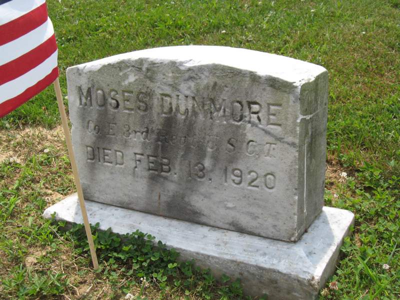 Moses Dunmore, 3rd USCT Regiment, Headstone
