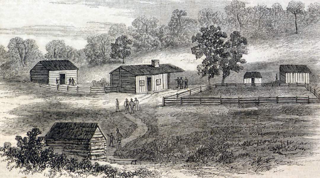 Squibb Farm, Warrington Township, York County, Pennsylvania, site of multiple murders, June 17, 1866, artist's impression