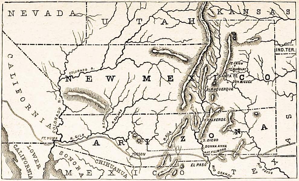 New Mexico, 1862, map