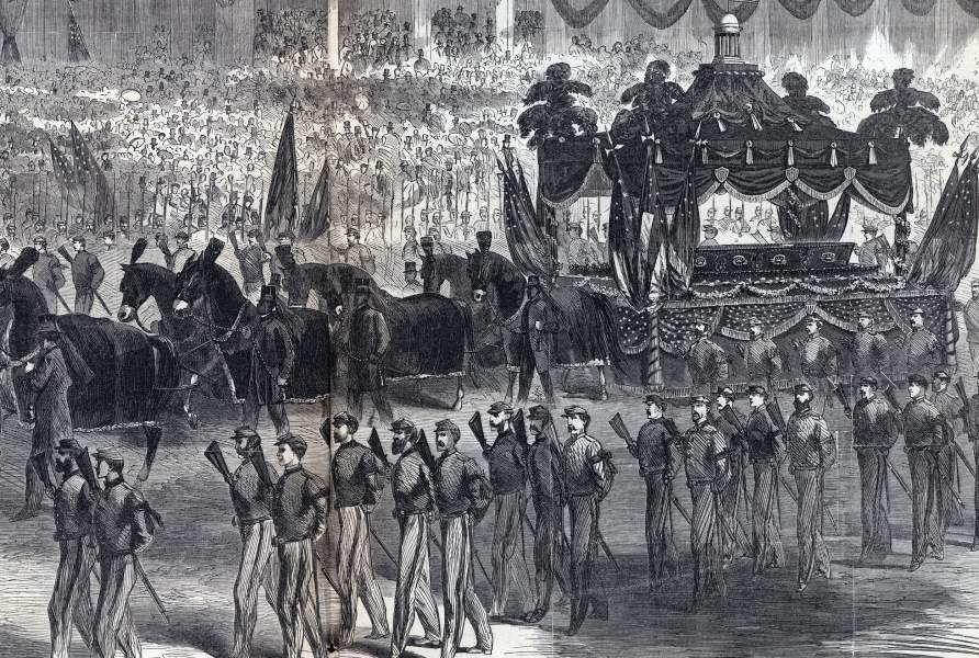 President Lincoln's Funeral Procession in New York City, April 25, 1865, artist's impression, zoomable image, detail