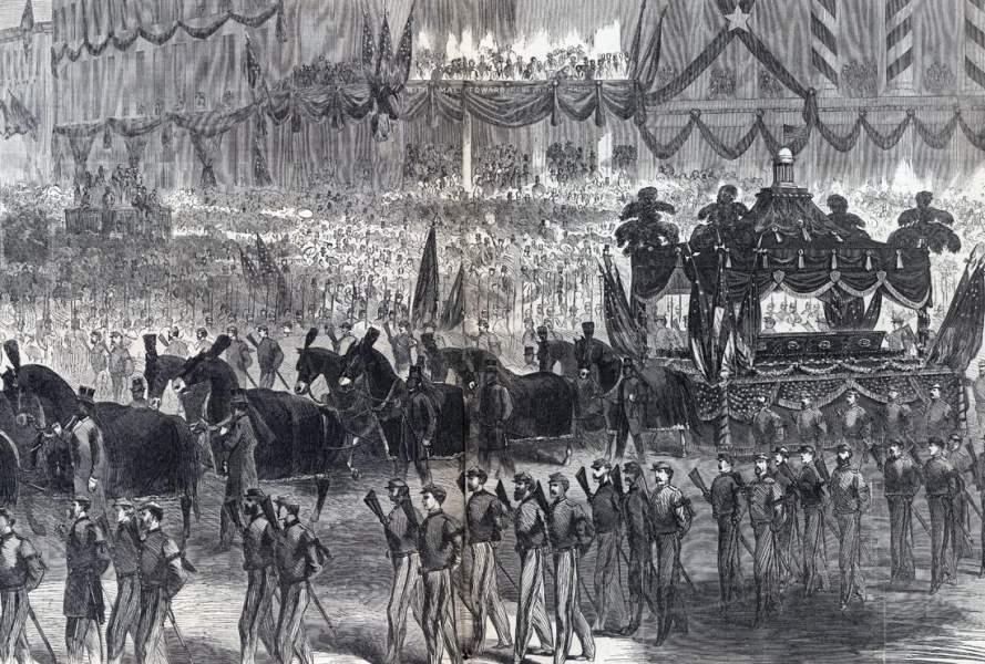 President Lincoln's Funeral Procession in New York City, April 25, 1865, artist's impression, detail