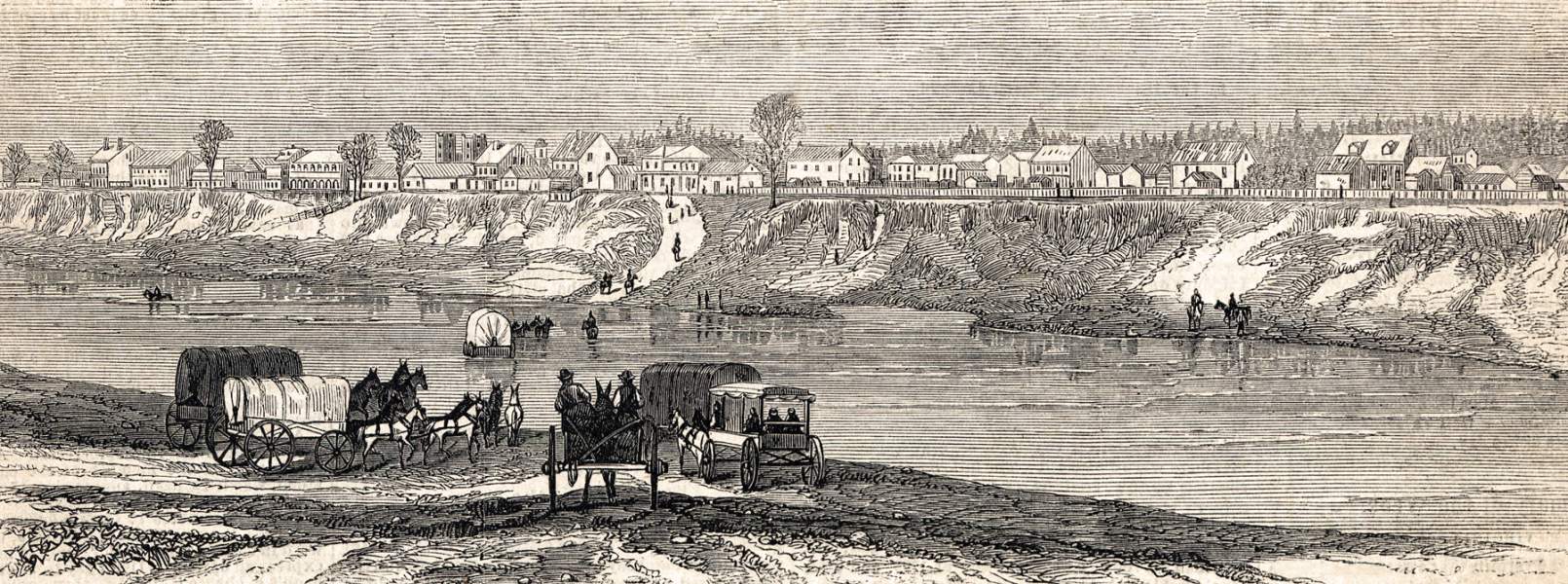 Natchitoches. Louisiana, April 1864, artist's impression, zoomable image