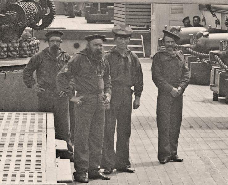 Civil War at Sea Topic Image, Crew members of the USS Pawnee